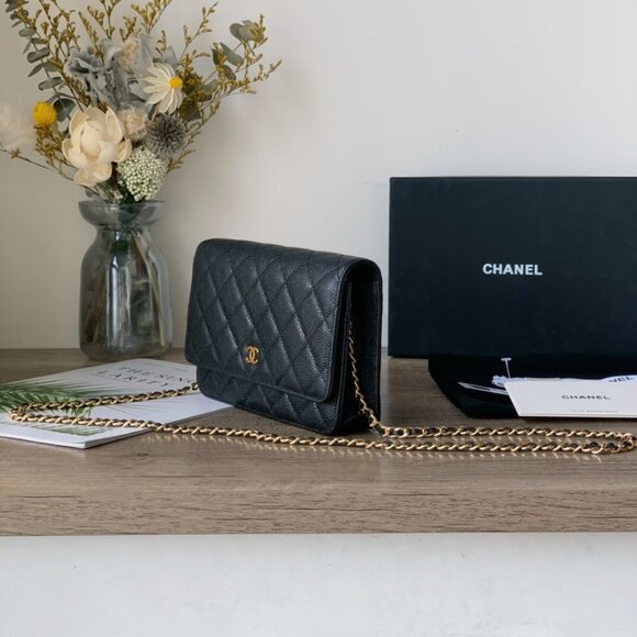 🍀Chanel Wallet On Chain Quilted Lambskin Black - Picture 2 of 9